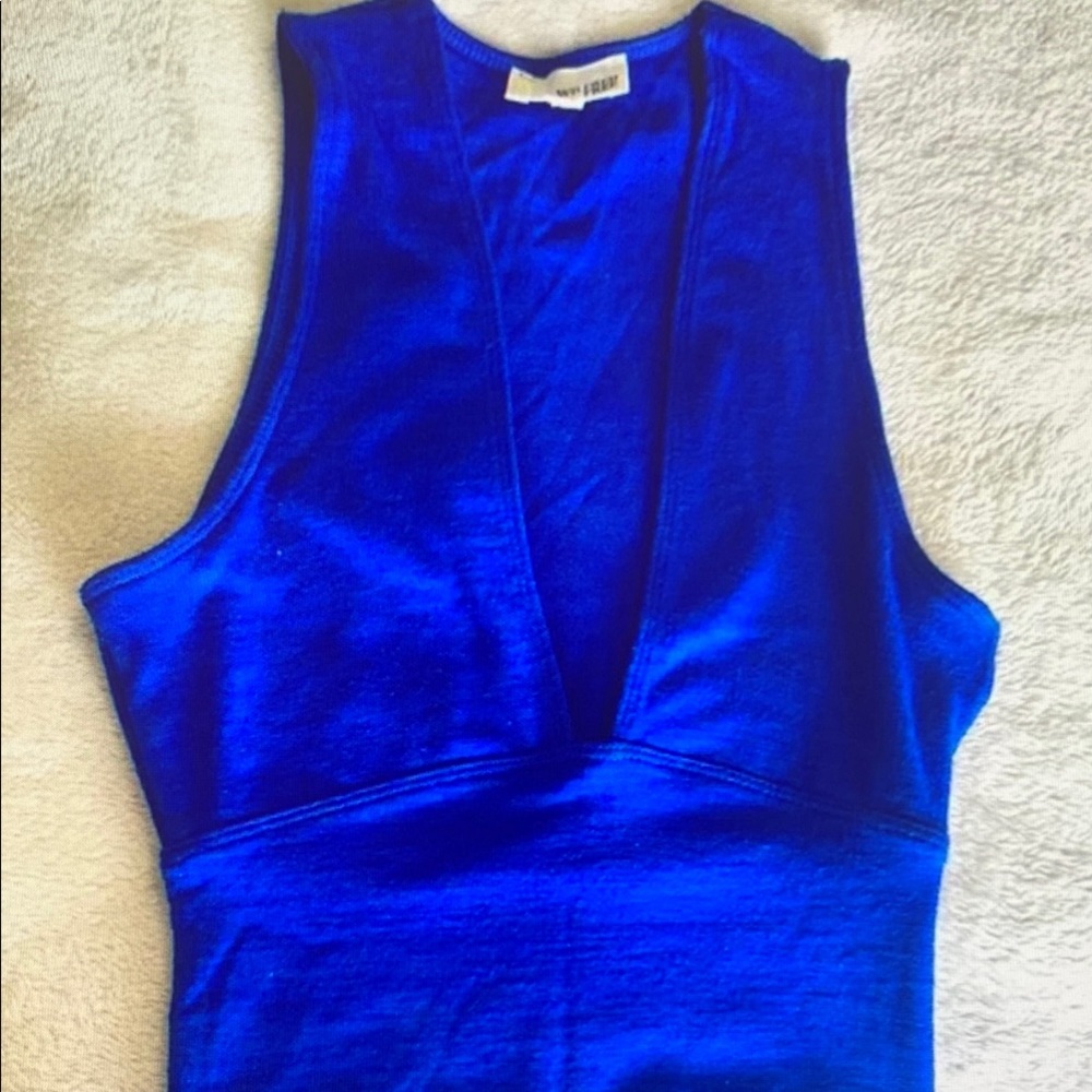 Wilfred Royal Blue Deep V Crop Top
